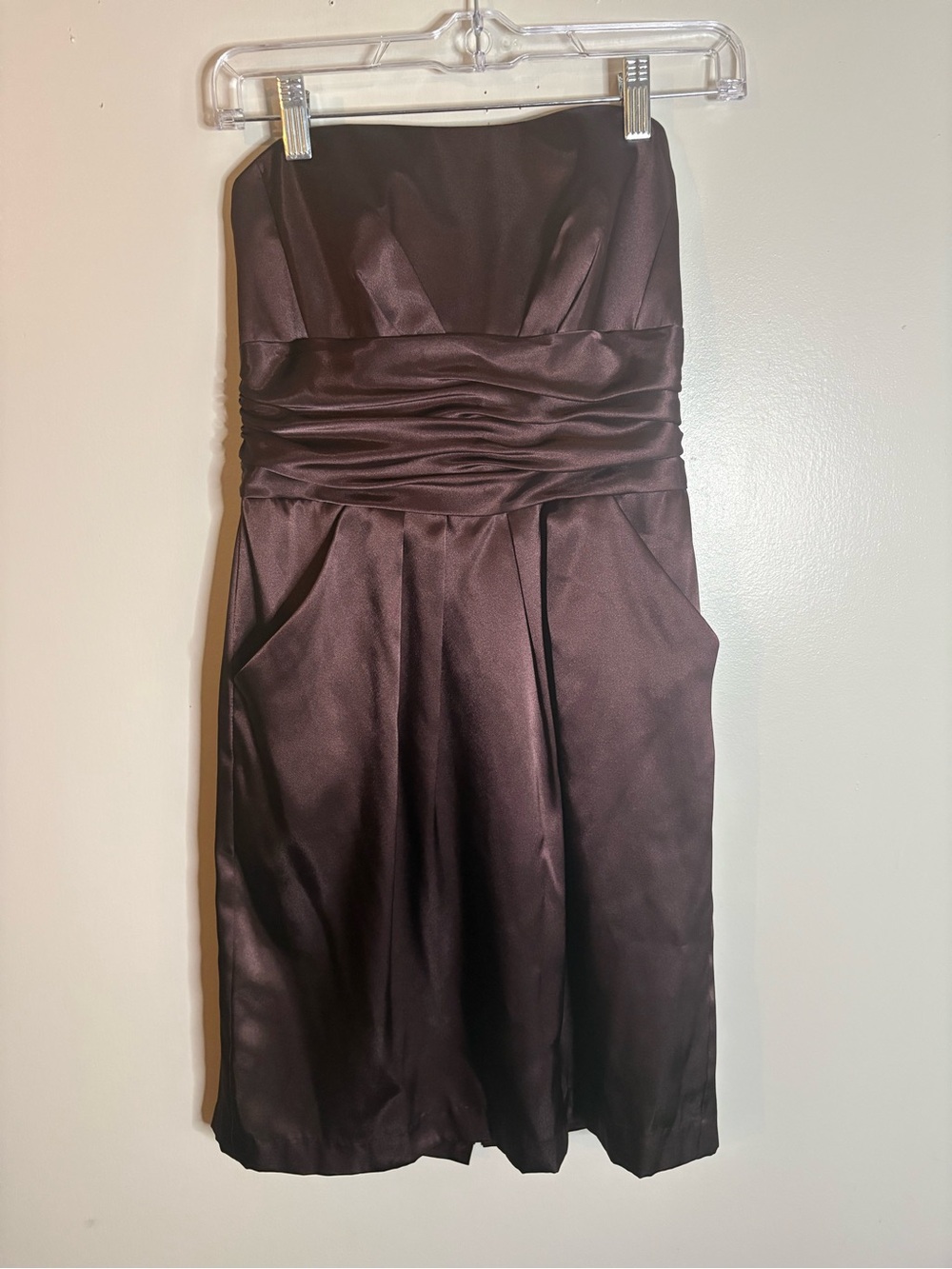 Brown Strapless Dress